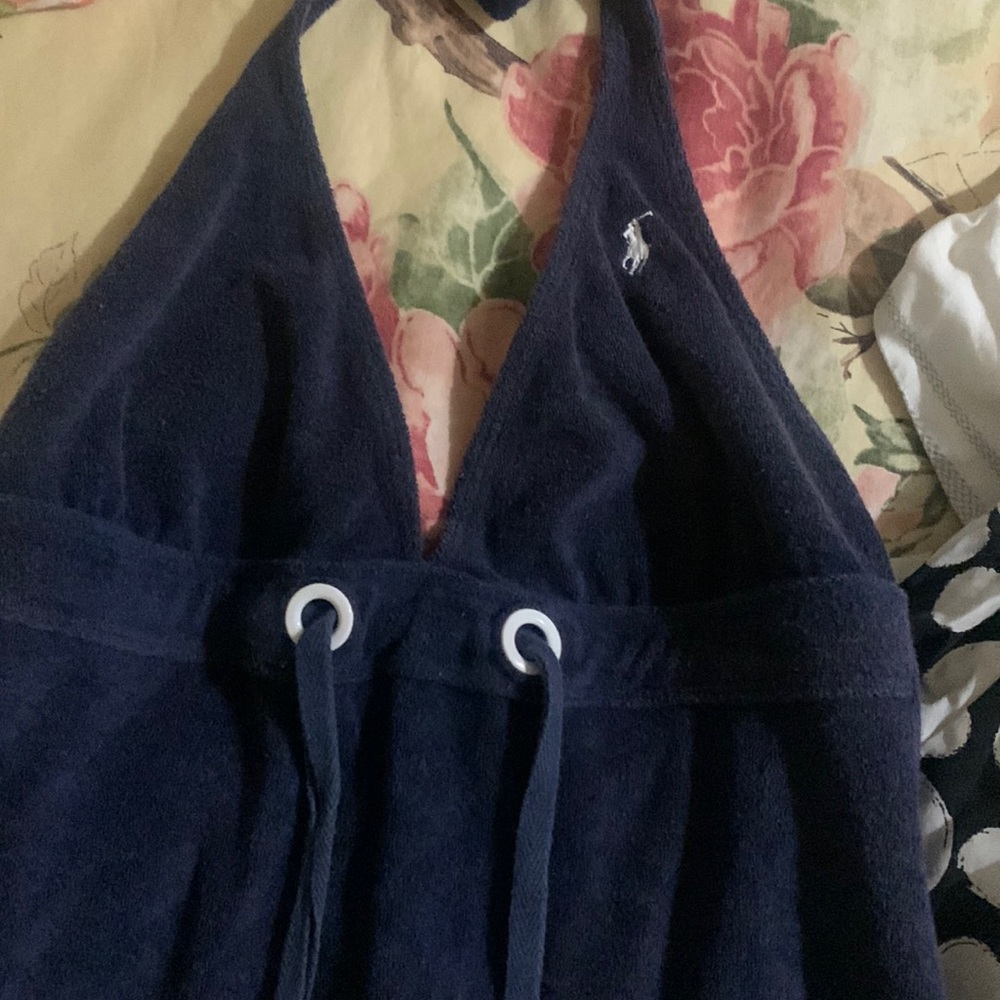 Navy swim cover up size small